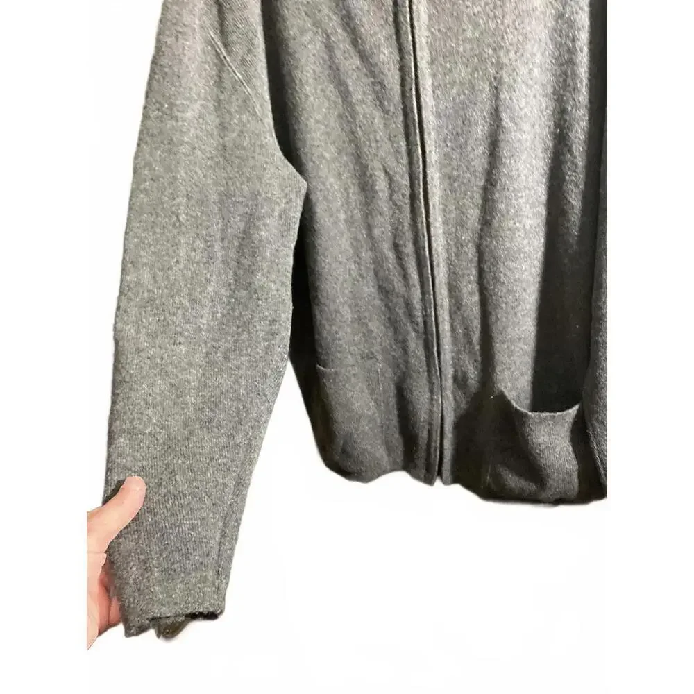 Enrico Men's Full Zip Gray Wool Sweater Jacket XL
